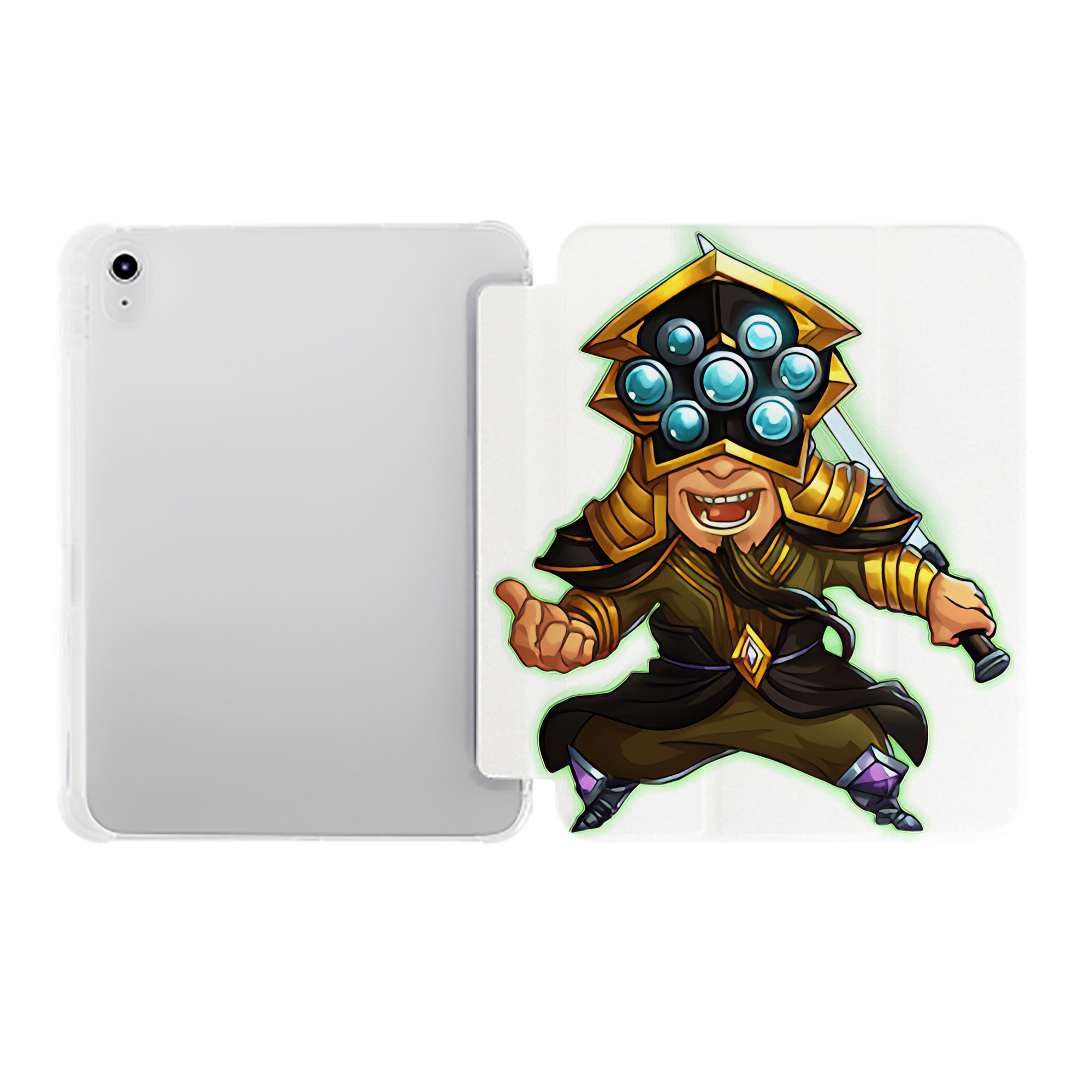 （画像用） リーグ・オブ・レジェンド League of Legends LOL IPad ケース ペン収納付き 三つ折りスタンド PUレザー×シリコン 対応機種9.5/10.5/10.9インチ